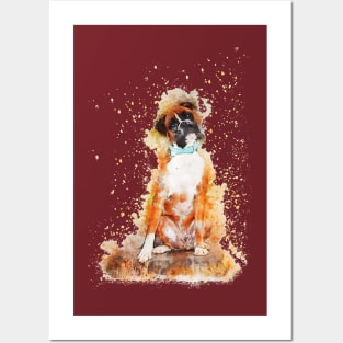 Boxer Dog Painting Art Posters and Art